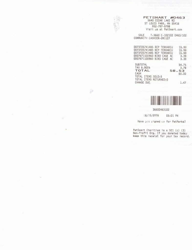 PetSmart Receipt Photo by nadinegliders Photobucket